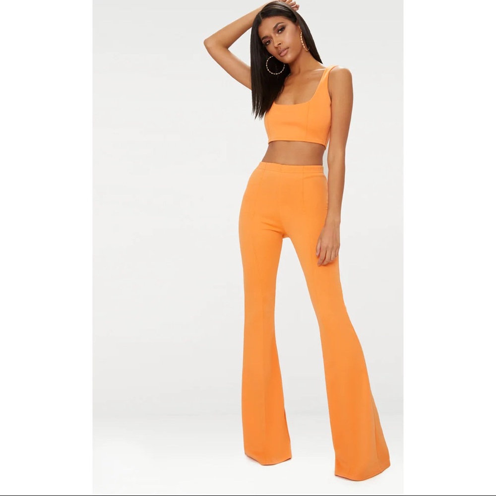 PrettyLittleThing Tangerine Co-Ord outfit size 8